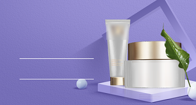 紫色水润美妆护肤钻展背景