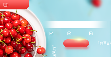 蓝色清新当季水果直播背景