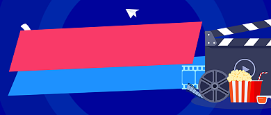 电影推荐影单蓝色卡通公众号首图背景