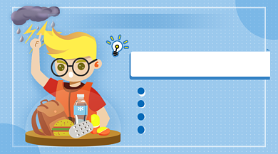 洪水突发自救常识简约插画手机横图背景