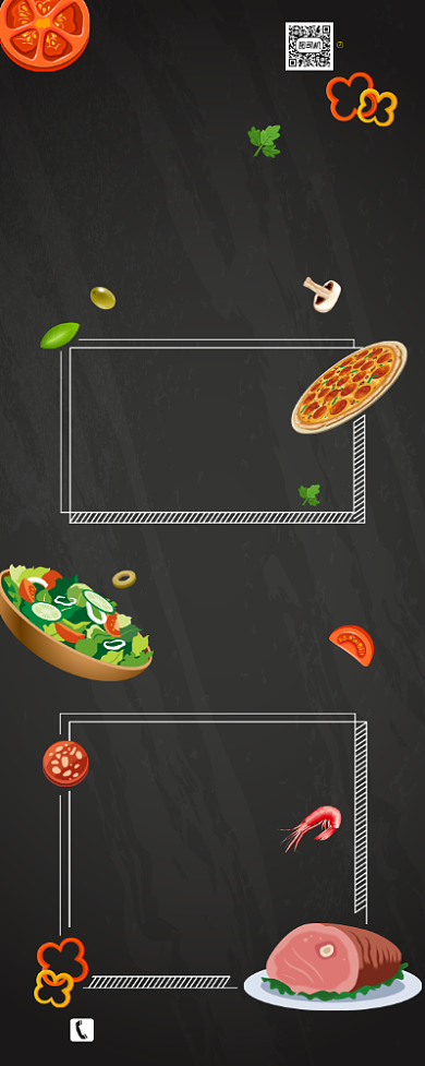 激情一夏美食促销展架背景