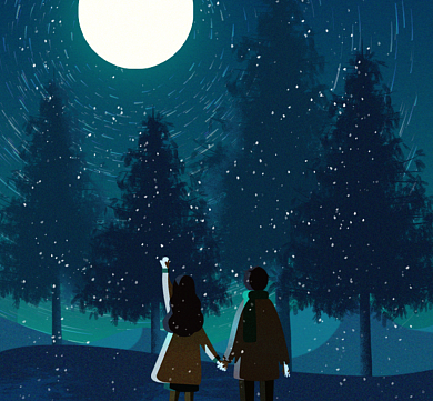 冬天下雪清新简约朋友圈封面背景