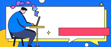 企业内推插画扁平公众号首图背景