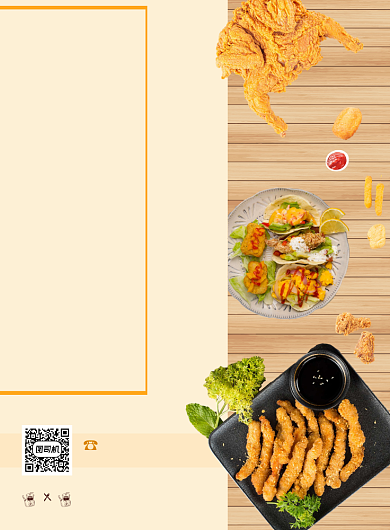 炸鸡美食黄色印刷海报背景