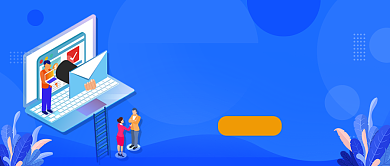 蓝色卡通手绘最强招聘公众号首图背景