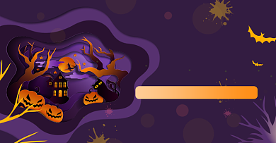 卡通万圣节狂欢夜活动海报背景