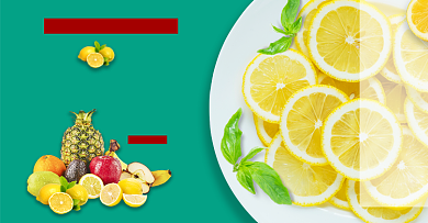 聚划算鲜果柠檬水果花茶促销海报背景