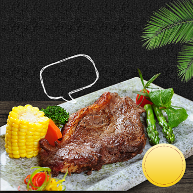 餐饮美食牛排主图直通车背景