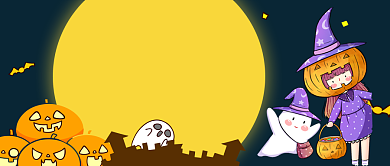 万圣节狂欢派对卡通首图背景