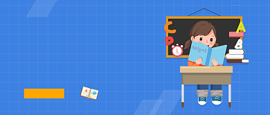 蓝色卡通手绘寒假英语班公众号首图背景