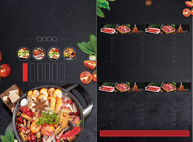 高端时尚黑色火锅菜单背景
