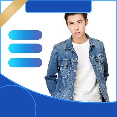 蓝色夏日促销潮流男装淘宝电商直通车背景