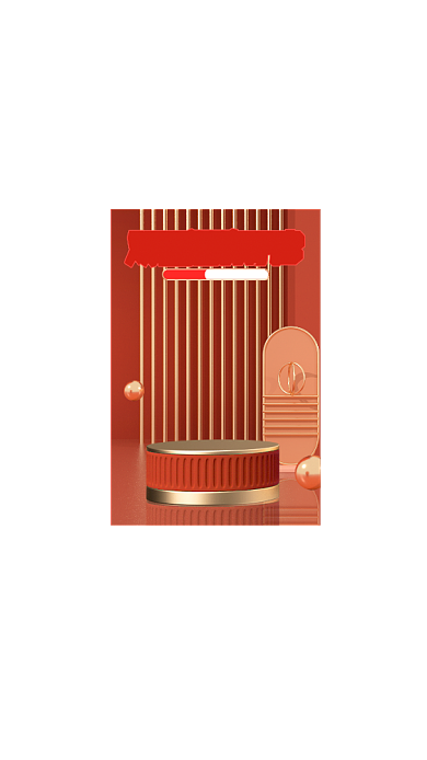 天猫双11红色大促c4d弹窗促销背景