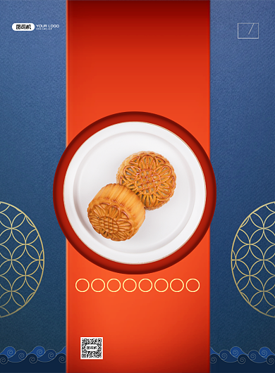 中国风高端大气中秋节月饼促销宣传海报背景