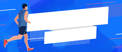 健身运动手绘卡通公众号首图背景