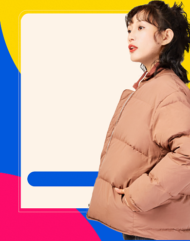 女装棉服冬季新款双12促销海报背景