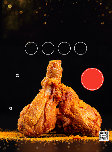 美食黑色简约新鲜现做香辣鸡腿宣传海报背景
