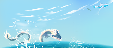 国产两栖飞机首飞成功卡通公众号首图背景