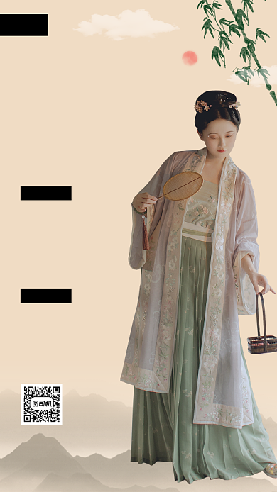 演员招募中国风手机海报背景