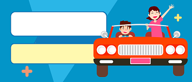 蓝色卡通驾校招生宣传公众号首图背景