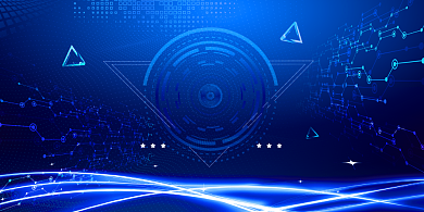 年会蓝色时尚科技商务凝心聚力企业展板背景