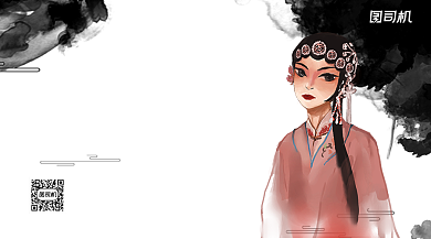 国粹戏曲文化宣传招生班手机横版海报背景