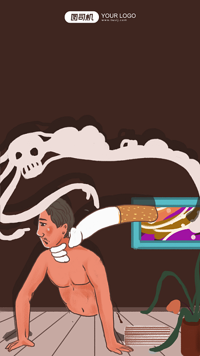 禁止吸烟公益宣传手机海报背景