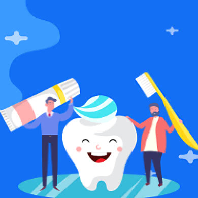 爱牙日卡通插画公众号次图背景