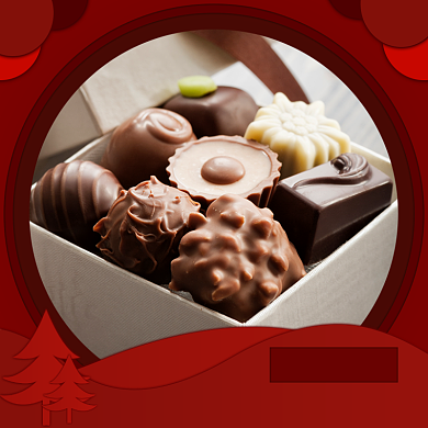 圣诞节零食大促巧克力折纸风主图背景