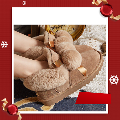 新年雪地靴促销时尚简约主图背景