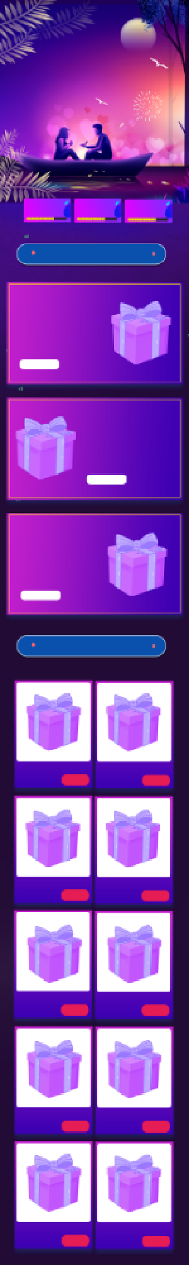 情人节214紫色手绘手机端店铺首页背景