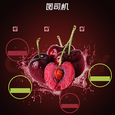 夏季清新风格新鲜水果车厘子主图背景