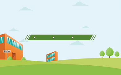 卡通绿荫学校蓝天教育培训名片背景