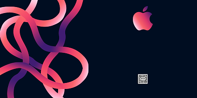 苹果发布会渐变简约印刷展板背景