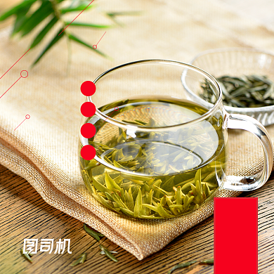 春茶节绿茶茶叶电商淘宝主图背景