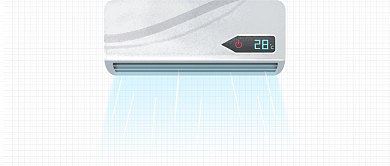 夏天高温开空调趣味公众号首图背景