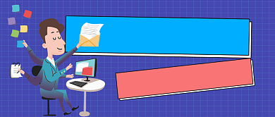 最佳员工评选手绘卡通公众号首图背景