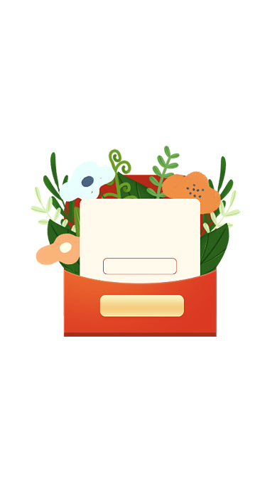 手绘花卉优惠券弹窗背景