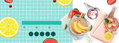 绿色香蕉西瓜造物节水果banner背景