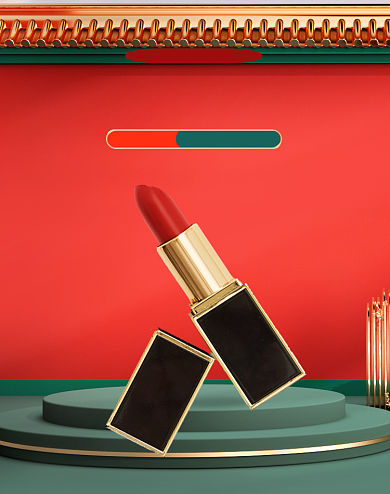 国潮风化妆品双11电商竖版海报背景