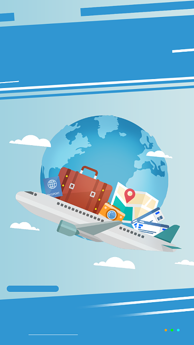 蓝色简约毕业旅行宣传手机海报背景