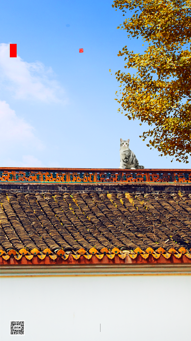 房地产立秋秋天枫叶手机海报背景