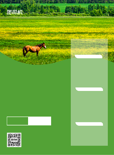 绿色简约创意驰骋草原旅游宣传海报背景