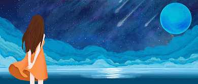 夜读情感系列插画风公众号首图背景