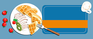 卡通早餐美食餐饮公众号首图背景