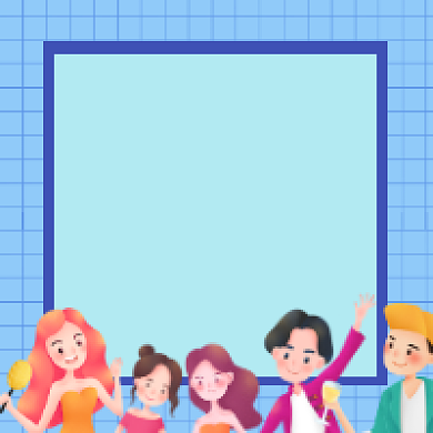 团队建设蓝色简约插画公众号次图背景