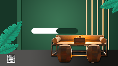 实木精品家具手机海报背景