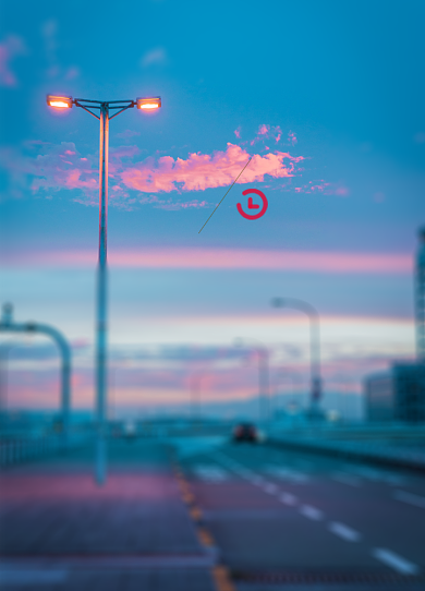 游走的时间粉色街道风光背景