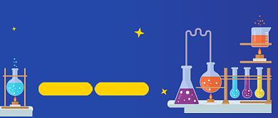 蓝色卡通化学直播教学招生公众号首图背景