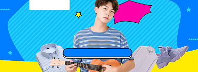 男装上新淘宝电商banner图背景